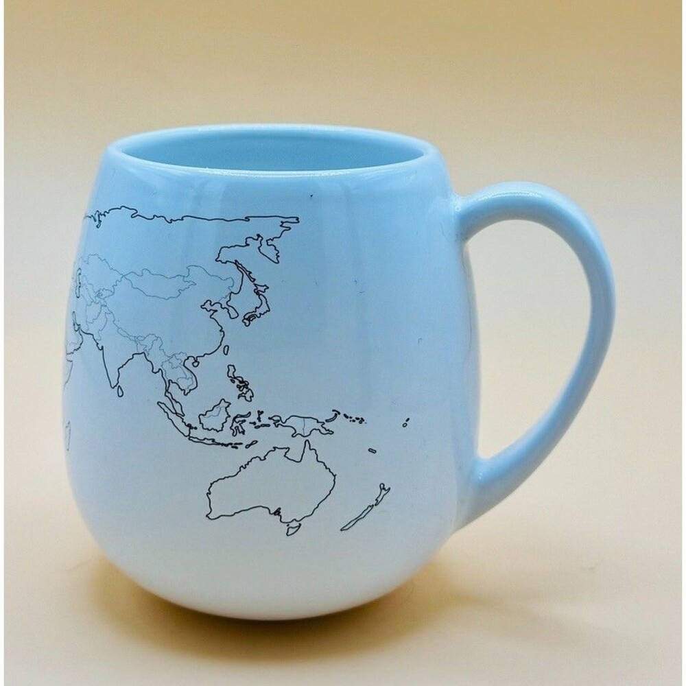 Trouvaille Etched World Global Travel Map Mug - Coffee-Tea